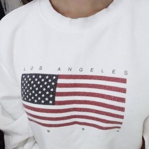 Brandy Melville Erica flag crew neck sweater